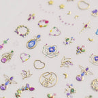 Butterfly with Gold Lace Nail Art Stickers Adhesive Embossed Lace Wings Sticker Decals to3186