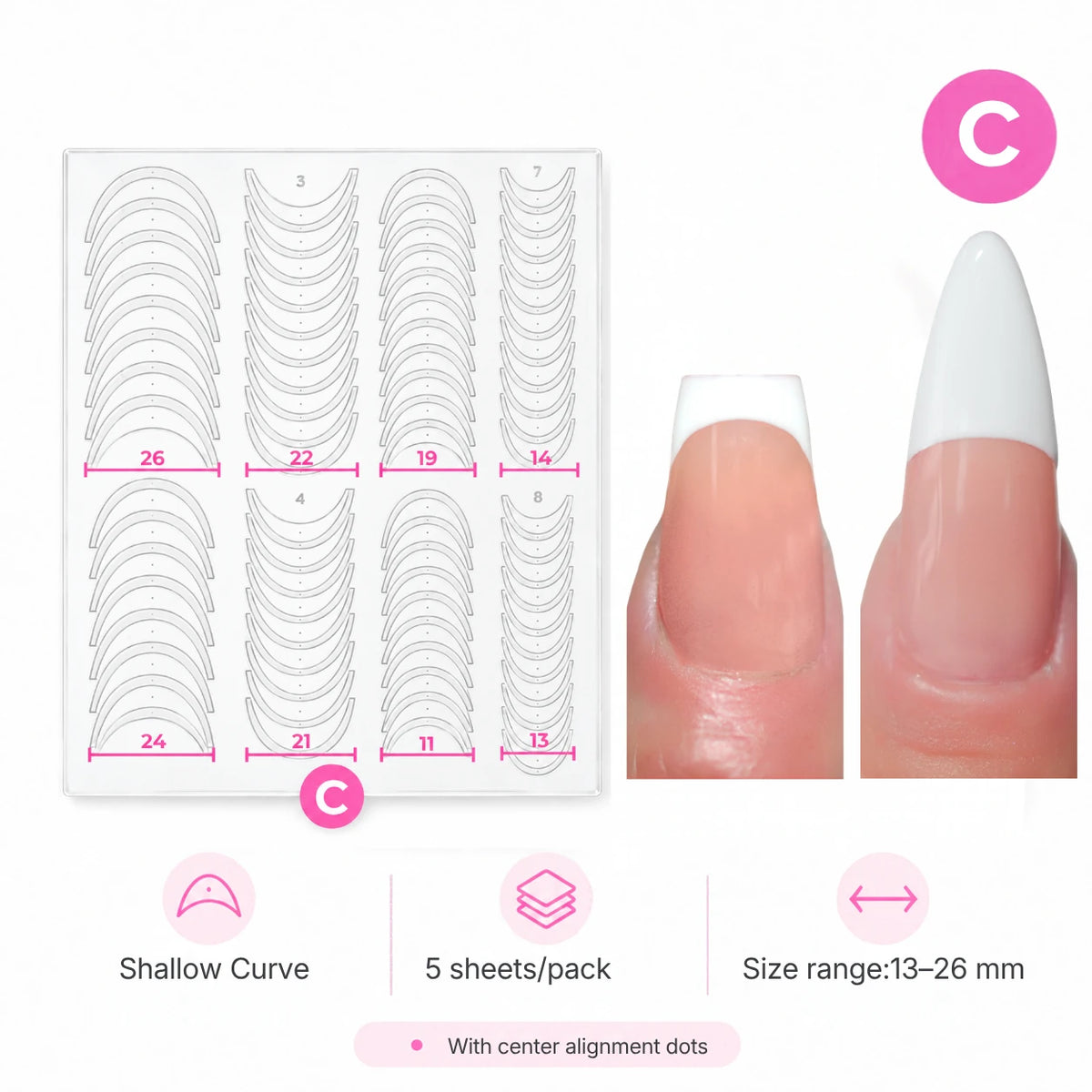 Pro French Manicure Tip Guides No bleeding Stencils