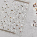 Camellia Flower Nail Art Stickers Adhesive Embossed Sticker Decals