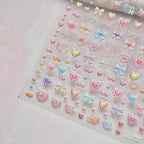 Candy Bow Tie Nail Art Stickers Adhesive Embossed Love Bows Sticker Decals 