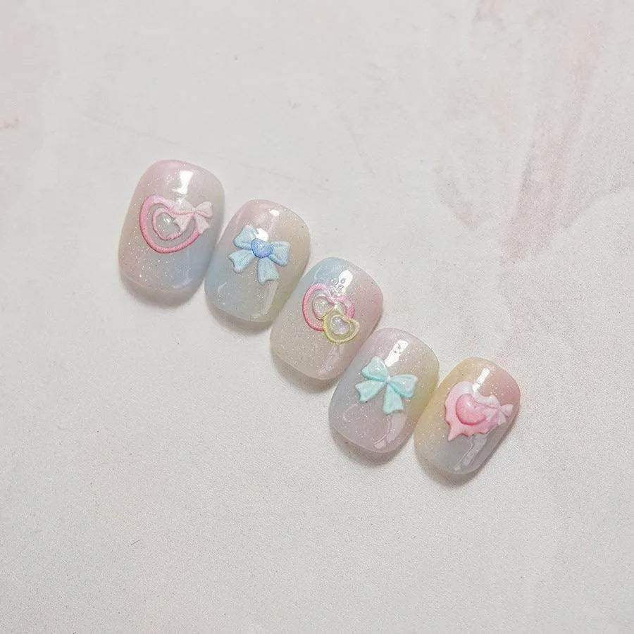 Candy Bow Tie Nail Art Stickers Adhesive Embossed Love Bows Sticker Decals 