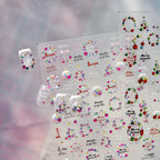 Candy Color Christmas Nail Stickers - Xmas Tree Ball Jelly Nail Decals