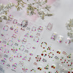 Candy Color Christmas Nail Stickers - Xmas Tree Ball Jelly Nail Decals