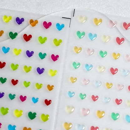 Candy Colors Love Heart Nail Art Stickers Adhesive Slider Jelly Stars Hearts Flower Sticker Decals 