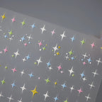 Candy Colors Stars Nail Art Stickers Colorful Cross Stars Adhesive Sticker Decals TS3310
