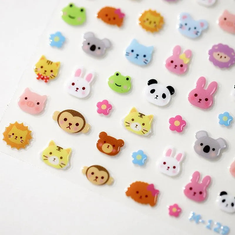 Cartoon Animal Nail Art Stickers Adhesive Sliders Panda Bunny Jelly Sticker Decals M129