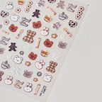 Cartoon Bear Nail Art Stickers Adhesive Embossed Lucky Bear with Rabbit Sticker Decals to3508