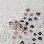 Cartoon Claw Nail Art Stickers Adhesive Embossed Cute Paw Sticker Decals TS3660