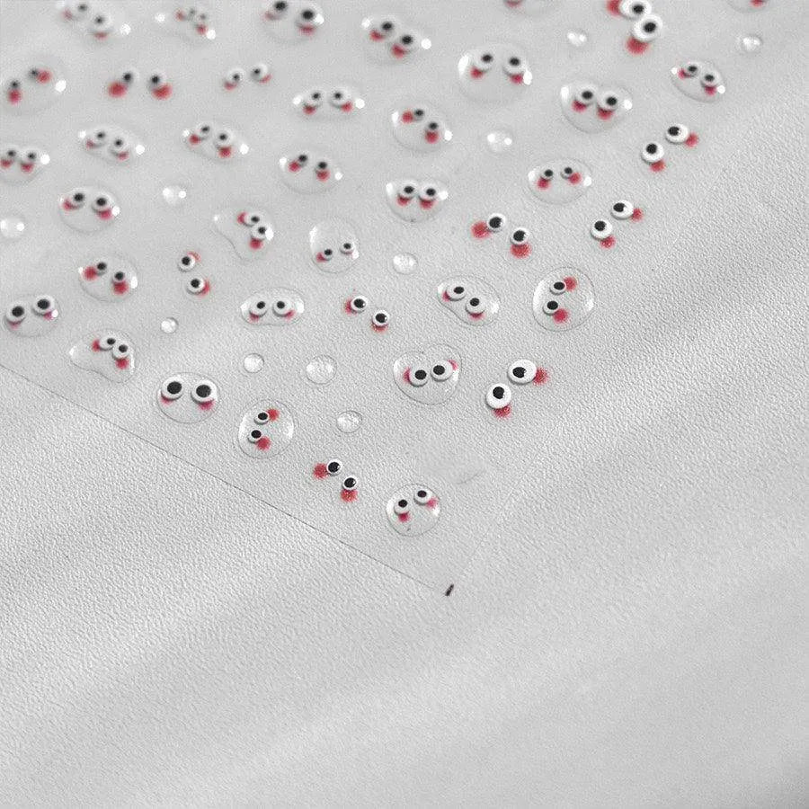 Cartoon Eyes Nail Art Stickers Adhesive Embossed Jelly Eyes Sticker Decals M173