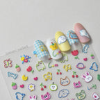 Cartoon Kitten Animals Nail Art Stickers Puppy Cat Adhesive Embossed Sticker Decals to2920