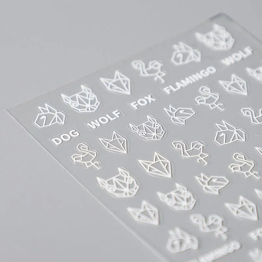 Cartoon Lines Nail Art Stickers Adhesive Folding Animals Fox Sticker Decals TS154
