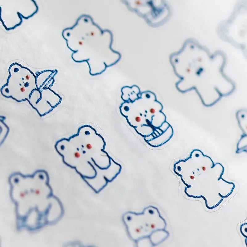 Cartoon Nail Art Stickers Adhesive Slider Cute Bear Embossed Sticker Decals TS723