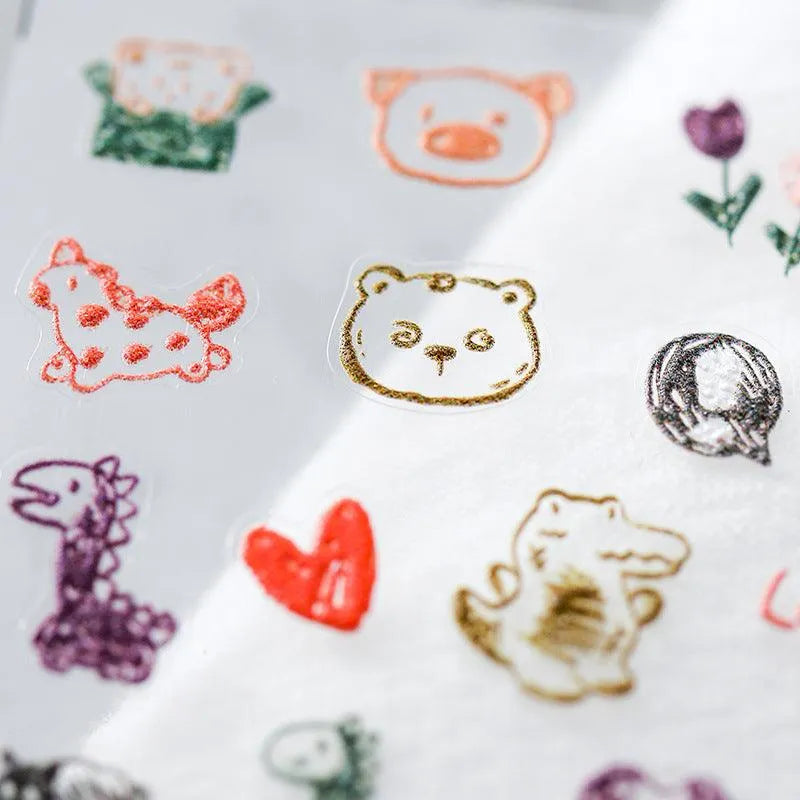 Cartoon Nail Art Stickers Adhesive Slider Graffiti Animal Sticker Decals TS856