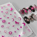 Celestial Body Nail Art Stickers Star Moon Sun With Rhinestones Adhesive Sticker Decals TL080