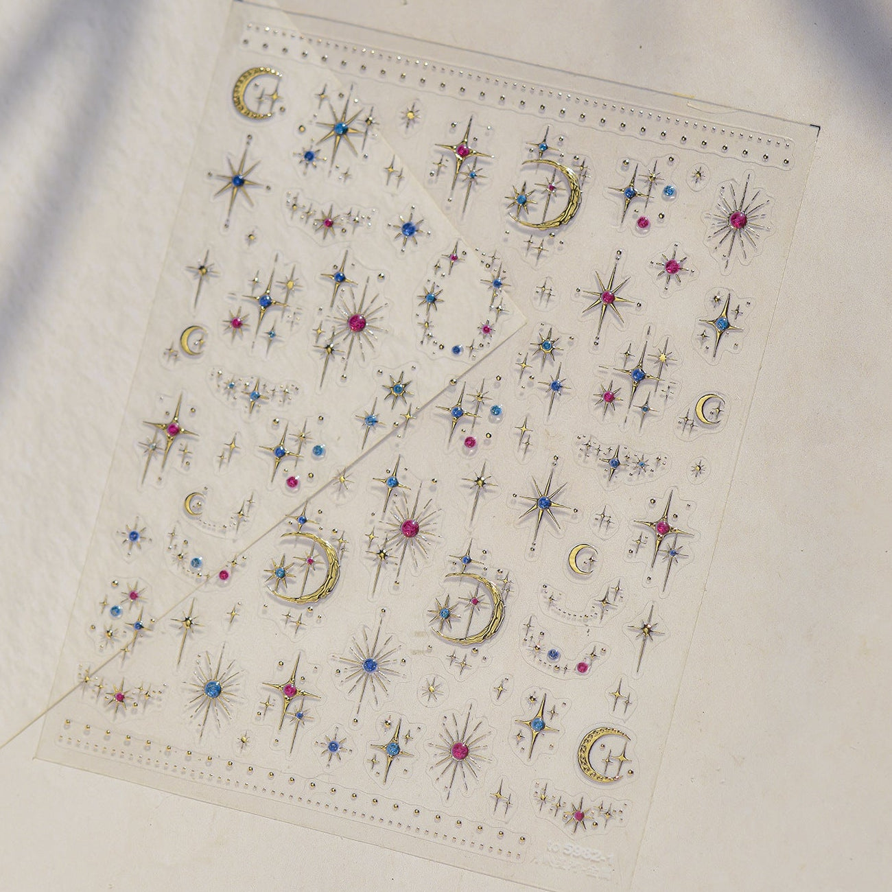 Celestial Gold & Silver Star Moon Nail Stickers 5982
