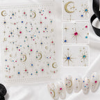Celestial Gold & Silver Star Moon Nail Stickers 5982