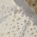 Celestial Gold & Silver Star Moon Nail Stickers 5982