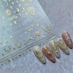 Celestial Nail Stickers Gold Silver Sun Moon Star Boho Decals 1880