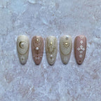 Celestial Nail Stickers Gold Silver Sun Moon Star Boho Decals 1880