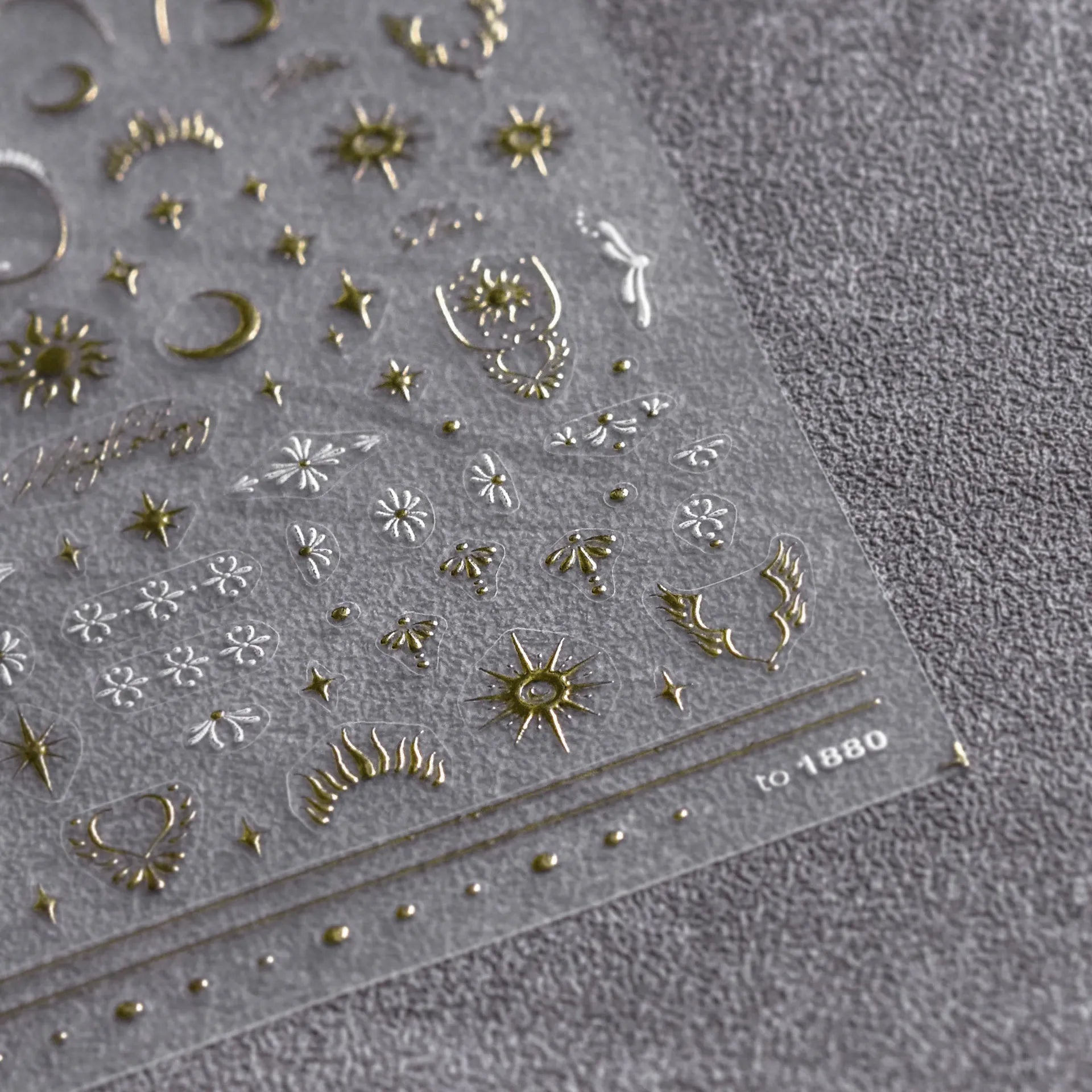 Celestial Nail Stickers Gold Silver Sun Moon Star Boho Decals 1880