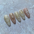 Celestial Nail Stickers Gold Silver Sun Moon Star Boho Decals 1880