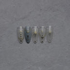 Celestial Star Moon Nail Stickers - Gold & Silver Minimalist Nail Art Decals to2820