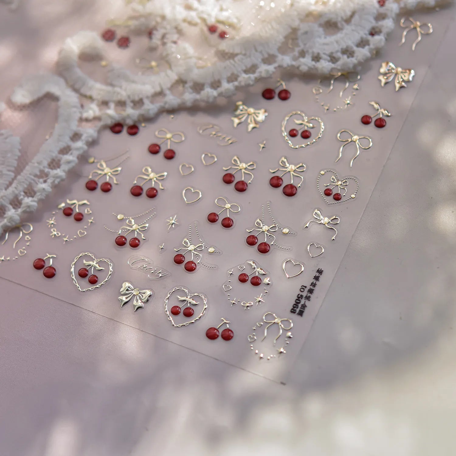 Cherry Nail Art Stickers Embossed Srawberry Sticker Decals to5068