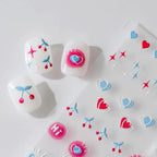 Cherry Nail Art Stickers Adhesive Heart Star Sticker Decals TS2177