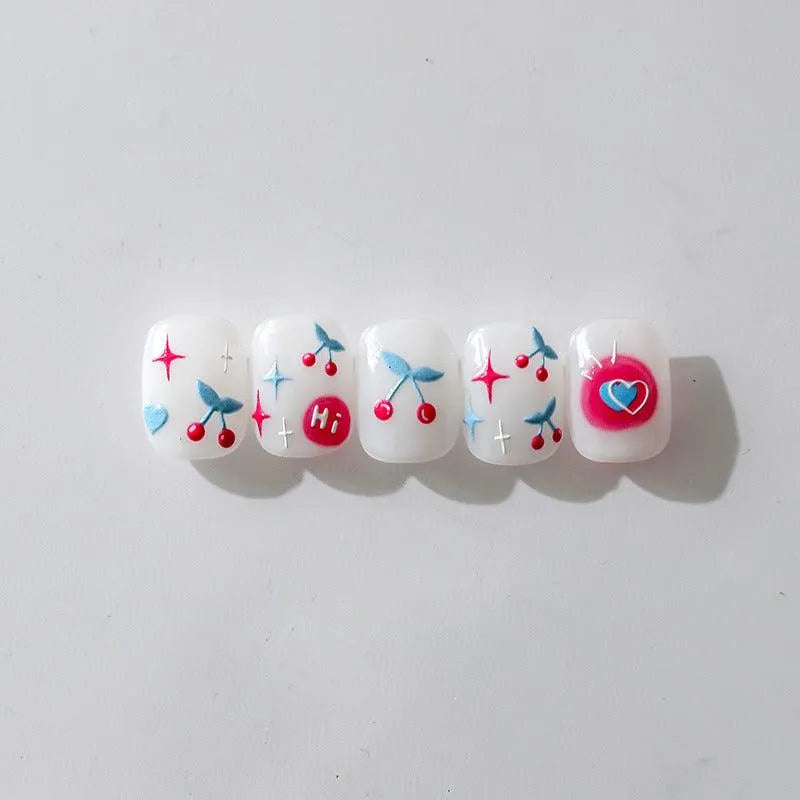 Cherry Nail Art Stickers Adhesive Heart Star Sticker Decals TS2177