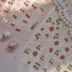 Cherry Nail Art Stickers Embossed Srawberry Sticker Decals to5068