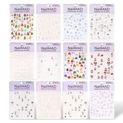 Seasonal Value Pack (12 Sheets) - Christmas Deluxe Nail Sticker Kit