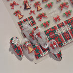Christmas Bell Nail Art Stickers 3D Bow Knot Decals