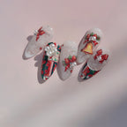 Christmas Bell Nail Art Stickers 3D Bow Knot Decals