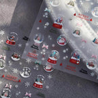 Christmas Crystal Ball Nail Art Stickers Adhesive Embossed Santa Clause Sticker Decals TL280