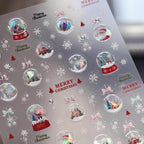 Christmas Crystal Ball Nail Art Stickers Adhesive Embossed Santa Clause Sticker Decals TL280