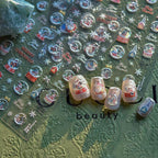 Christmas Crystal Balls Nail Art Stickers Xmas Snowflake Adhesive Embossed Sticker Decals to4505