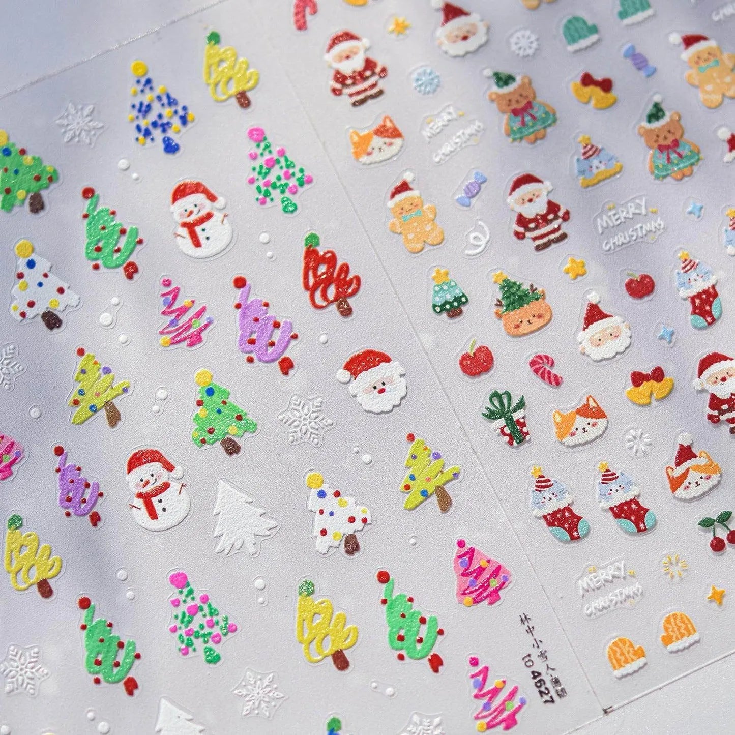 Christmas Nail Art Sticker Santa Claus Snowman Adhesive Embossed Nail Sticker Decals to4627