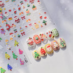 Christmas Nail Art Sticker Santa Claus Snowman Adhesive Embossed Nail Sticker Decals to4627