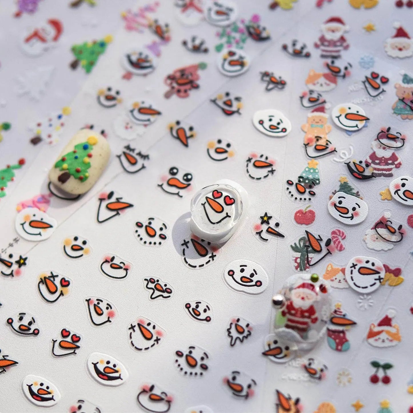 Christmas Nail Art Sticker Santa Claus Snowman Adhesive Embossed Nail Sticker Decals to4627