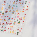 Christmas Nail Art Sticker Santa Claus Snowman Adhesive Embossed Nail Sticker Decals to4627