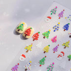 Christmas Nail Art Sticker Santa Claus Snowman Adhesive Embossed Nail Sticker Decals to4627