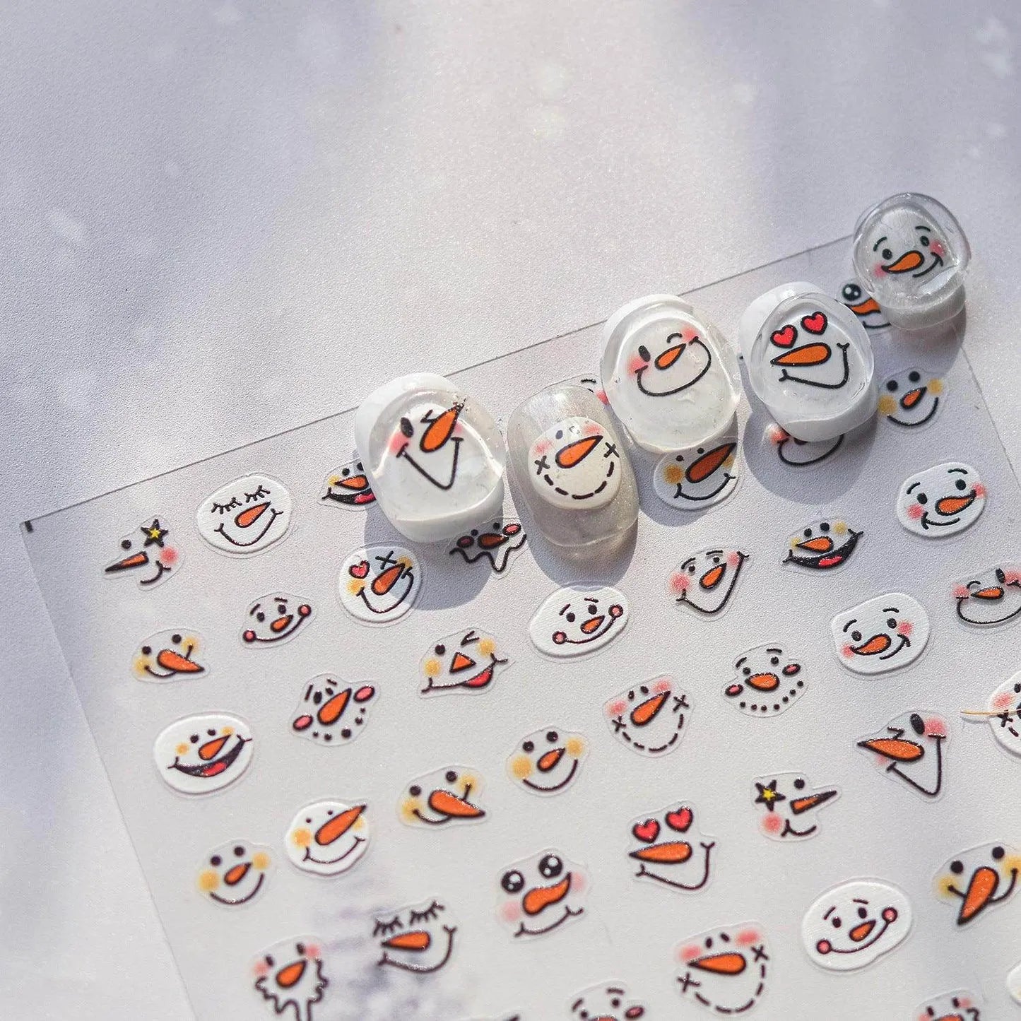 Christmas Nail Art Sticker Santa Claus Snowman Adhesive Embossed Nail Sticker Decals to4627