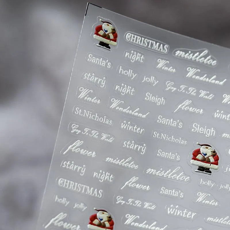 Christmas Nail Art Stickers 3D Adhesive Ginger Bread Men Sticker Decals TS1029