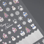 Christmas Nail Art Stickers Adhesive Slider Christmas Snowflakes Sticker Decals TS3250