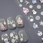 Christmas Nail Art Stickers Adhesive Slider Christmas Snowflakes Sticker Decals TS3250