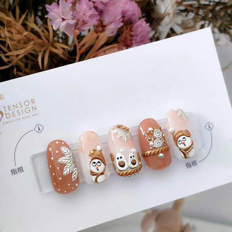 Christmas Nail Art Stickers Adhesive Slider Xmas Snowman Sticker Decals KX287