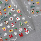 Christmas Nail Art Stickers Adhesive Xmas Snowflake Sticker Decals TL034