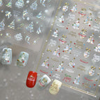 Christmas Nail Art Stickers | Holographic Xmas Tree & Bauble Decals