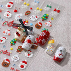 Christmas Nail Art Stickers Santa Claus Snowman Adhesive Sticker Decals for Holiday Manicures M701