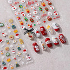 Christmas Nail Art Stickers Santa Claus Snowman Adhesive Sticker Decals for Holiday Manicures M701